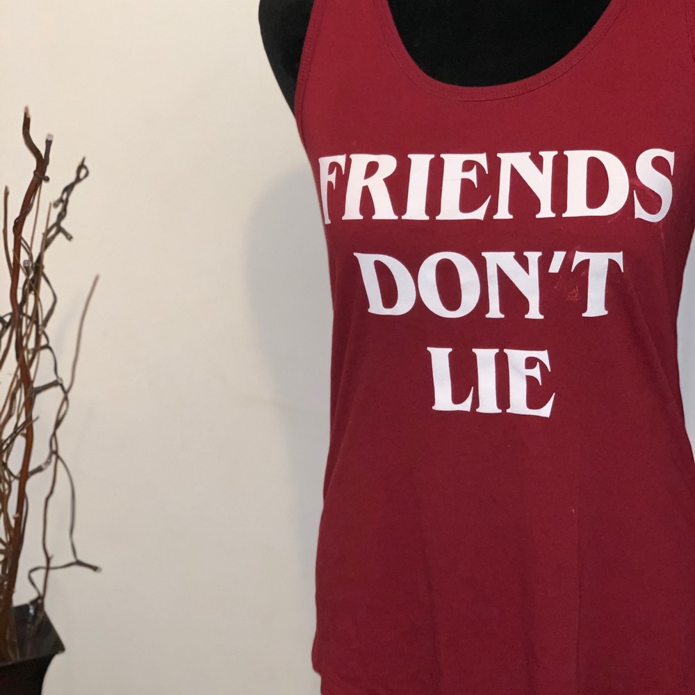 Stranger Things “friends don’t lie” tank, small